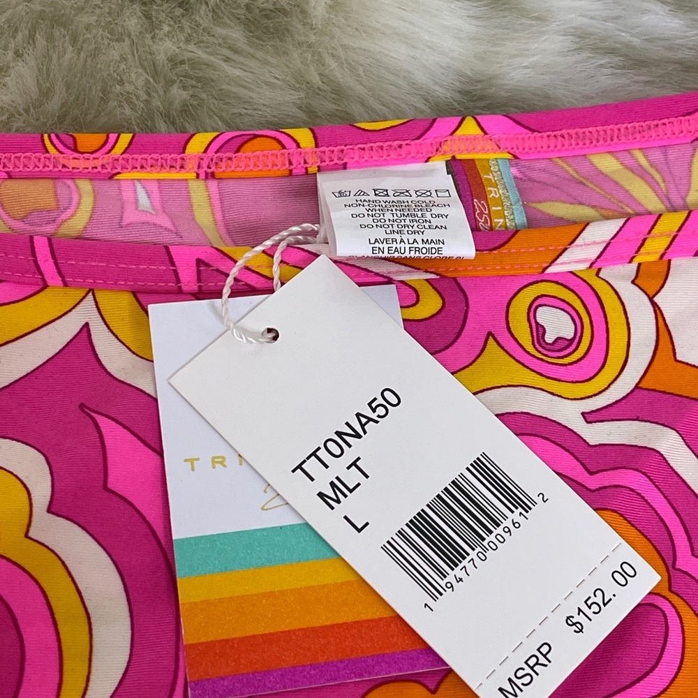 Trina Turk Pink and Orange Paisley Swim Coverup - Picture 5 of 8